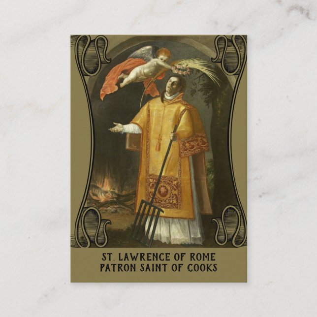 St. Lawrence of Rome, Patron Saint of Cooks Business Card (Front)