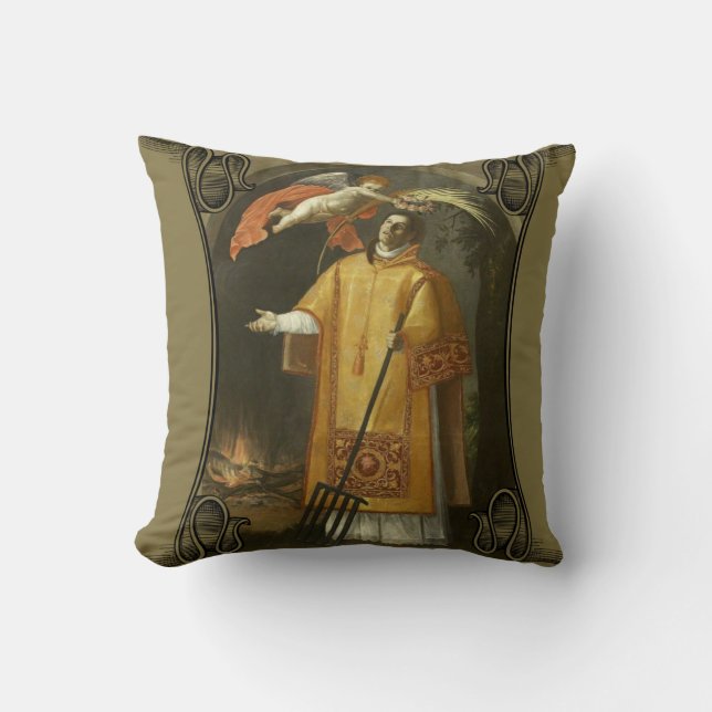 St. Lawrence of Rome, Patron Saint of Cooks Cushion (Front)