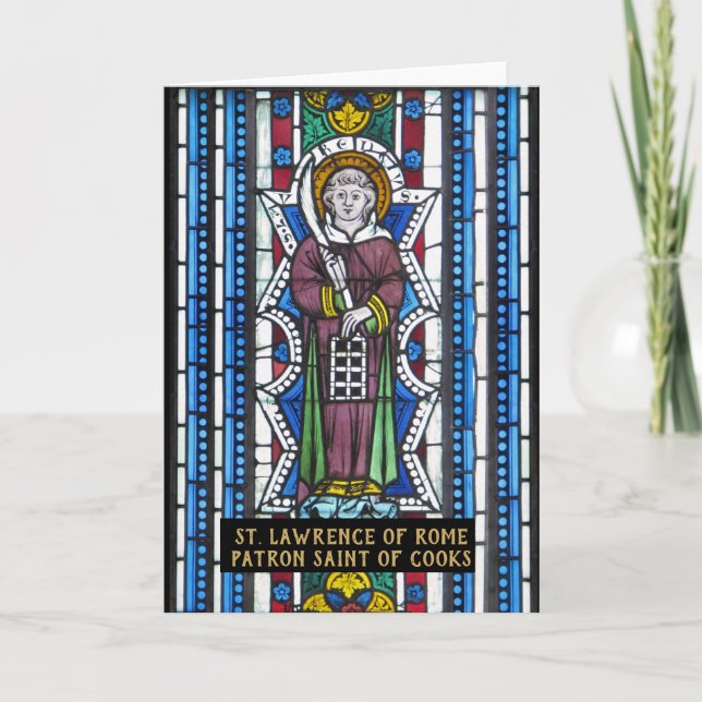 St. Lawrence of Rome, Patron Saint of Cooks Prayer Card (Front)