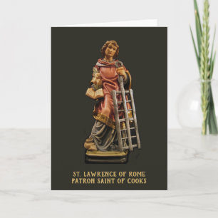 St. Lawrence of Rome, Patron Saint of Cooks Prayer Card