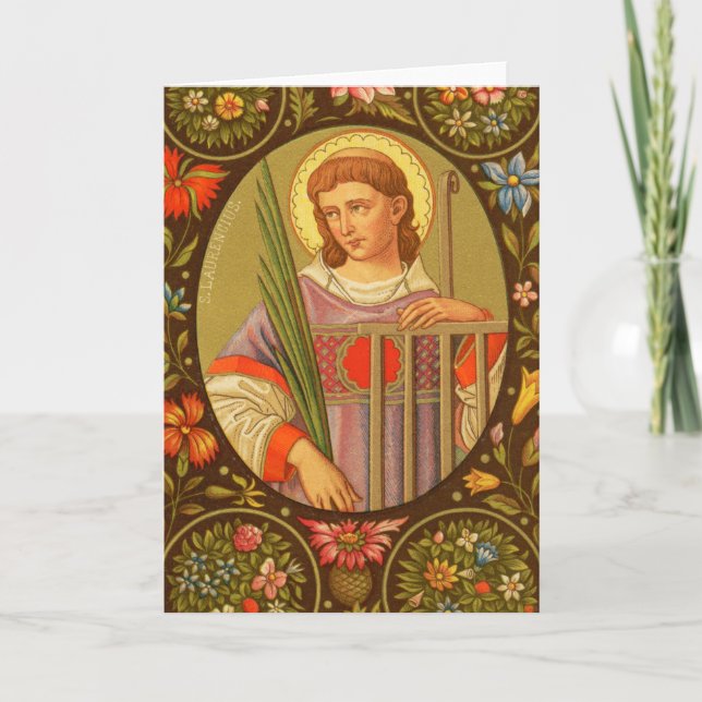 St Lawrence of Rome (PM 04)  Blank Greeting Card (Front)