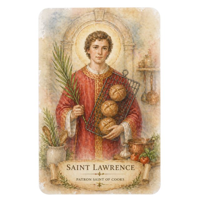St. Lawrence Patron Saint of Cooks Catholic Magnet (Vertical)