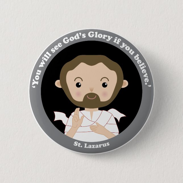 St. Lazarus 6 Cm Round Badge (Front)