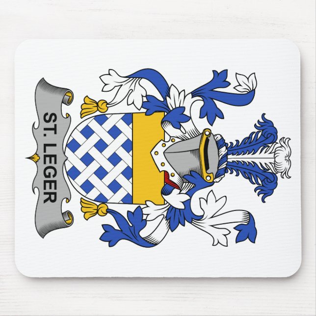St. Leger Family Crest Mouse Mat (Front)