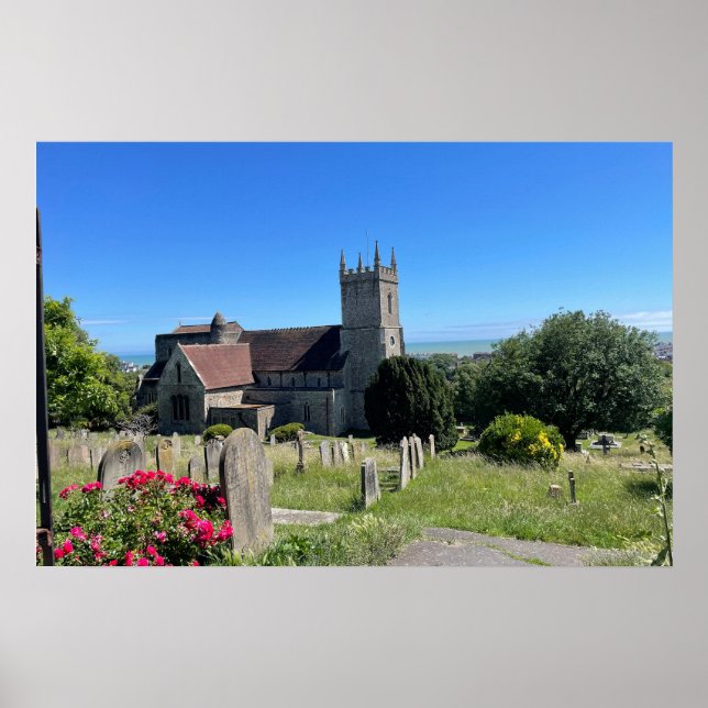 St Leonards Church Hythe from above Poster (Front)