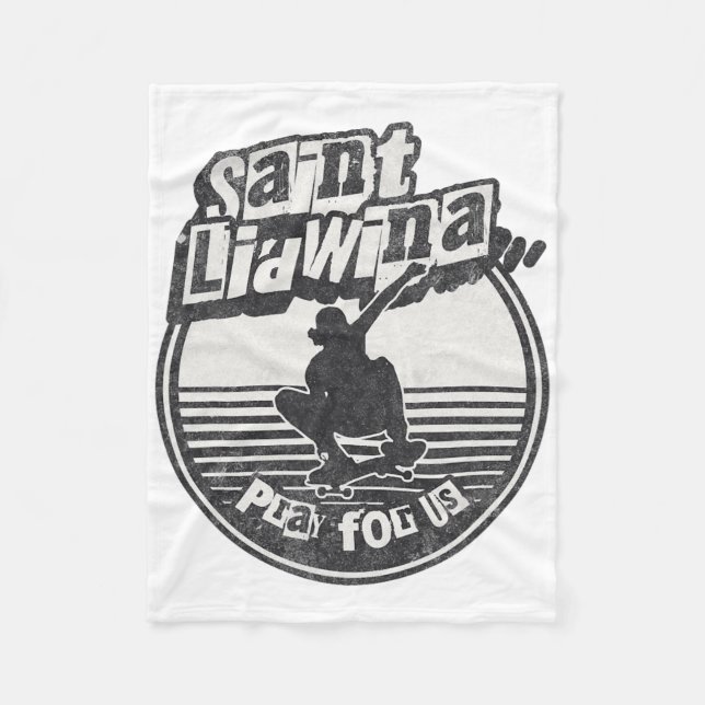 St Lidwina Of Schiedam Catholic Patron Saint Skate Fleece Blanket (Front)