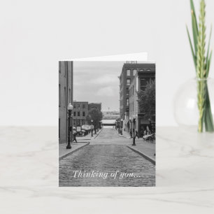St Louis Alley Grayscale Thinking of you card