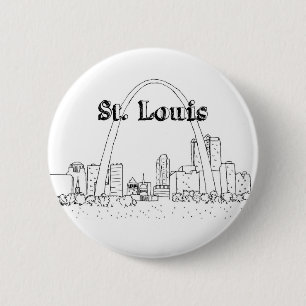 St. Louis Arc Vacation Drawing Vacation Art Travel 6 Cm Round Badge