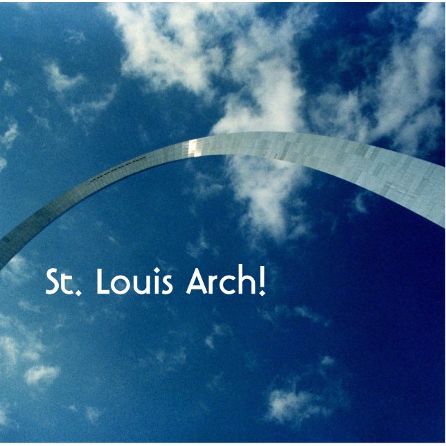 St Louis Arch Overhead clouds sun lrg1, St. Lou... Standing Photo Sculpture (Front)