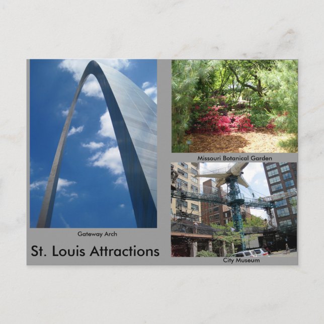 St. Louis Attractions Postcard (Front)