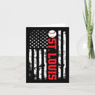 St. Louis Baseball Usa Flag Card