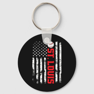 St. Louis Baseball Usa Flag Key Ring
