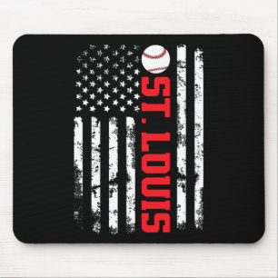 St. Louis Baseball Usa Flag Mouse Mat