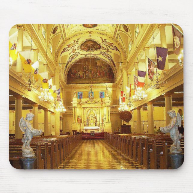 St Louis Cathedral (interior), New Orleans, LA Mouse Mat (Front)
