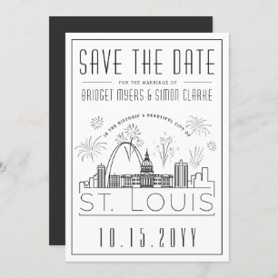 St. Louis City Save the Date   with Fireworks Invitation