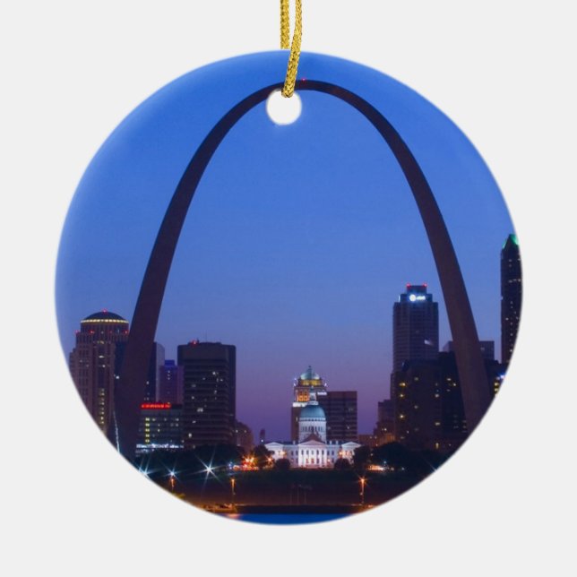St. Louis City Scape Ceramic Tree Decoration (Front)