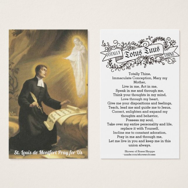 St. Louis de Montfort Catholic Consecration Prayer (Front & Back)