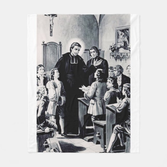 St. Louis de Montfort - True Devotion to Mary Art Fleece Blanket (Front)