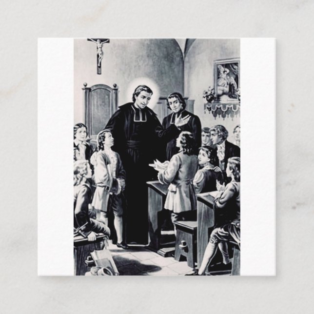 St. Louis de Montfort - True Devotion to Mary Art Square Business Card (Front)