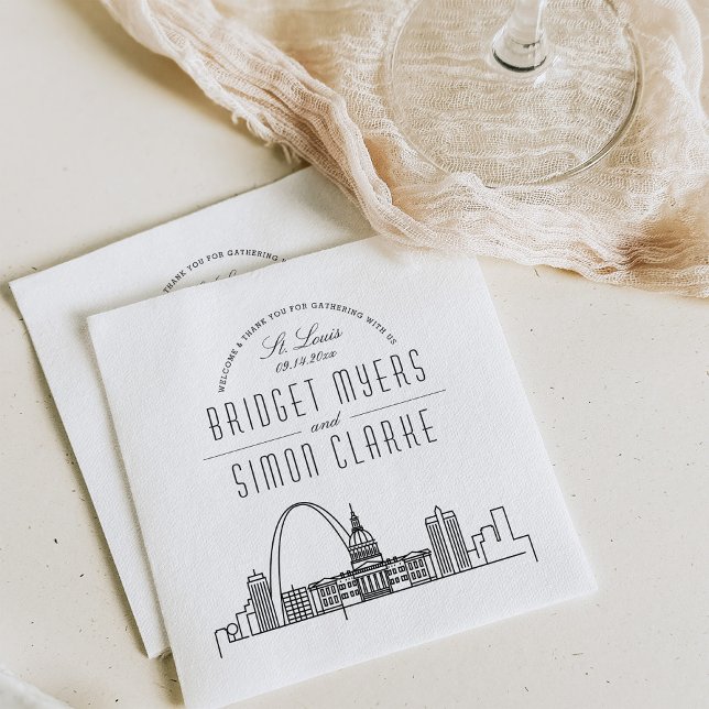 St. Louis Deco Skyline | Wedding Event Napkins (Creator Uploaded)