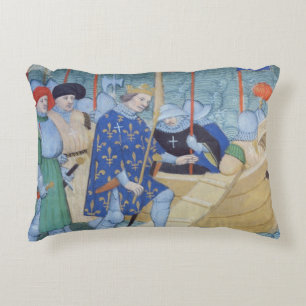 St. Louis embarking for the Crusades Decorative Cushion