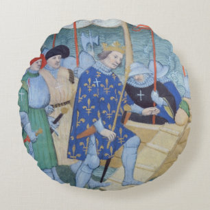 St. Louis embarking for the Crusades Round Cushion