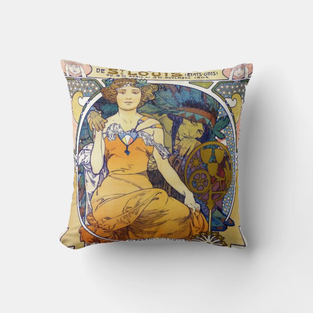 St. Louis Exhibition, Mucha Cushion (Front)