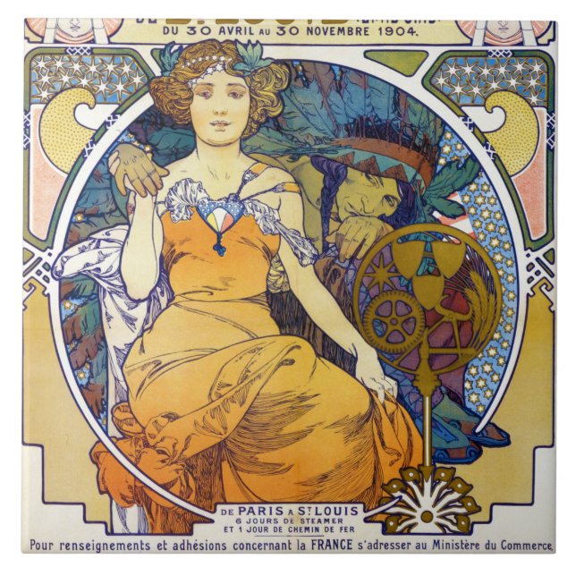 St. Louis Exhibition, Mucha Tile (Front)