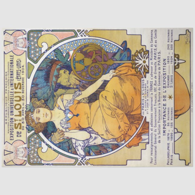 St. Louis Exhibition, Mucha Tissue Paper (Front)