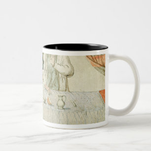 St. Louis feeding a miserly monk Two-Tone Coffee Mug