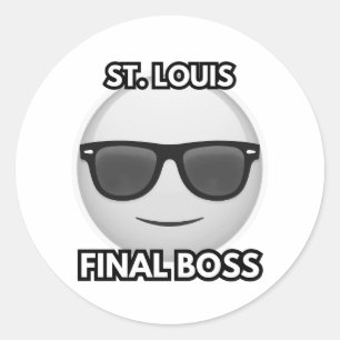 St. Louis Final Boss Cool Emoji Classic Round Sticker
