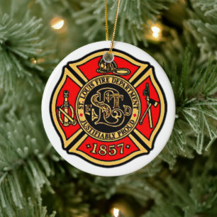 St. LOUIS FIRE DEPARTMENT. Ceramic Tree Decoration