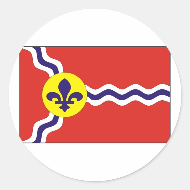 St Louis Flag Classic Round Sticker (Front)