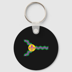 St. Louis Flag Mardi Gras Mardi Gras Soulard Key Ring