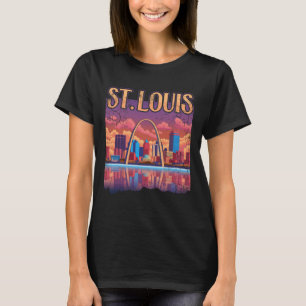 St Louis Gateway Arch Missouri Cityscape Skyline  T-Shirt