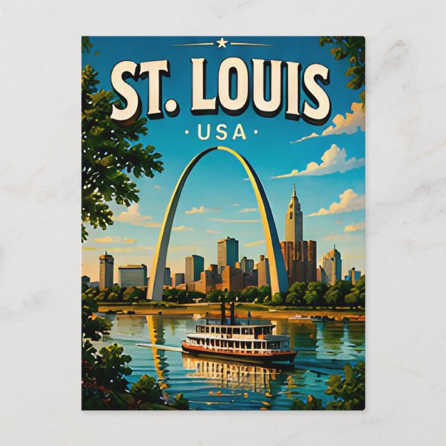 St. Louis Gateway Arch Travel Keepsake Postcard (Front)
