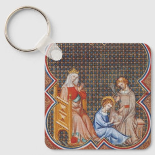 St. Louis IX of France Patron of Kings Art Key Ring