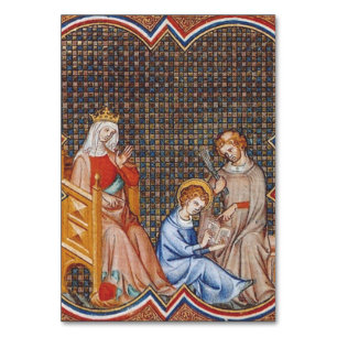 St. Louis IX of France Patron of Kings Art Table Number