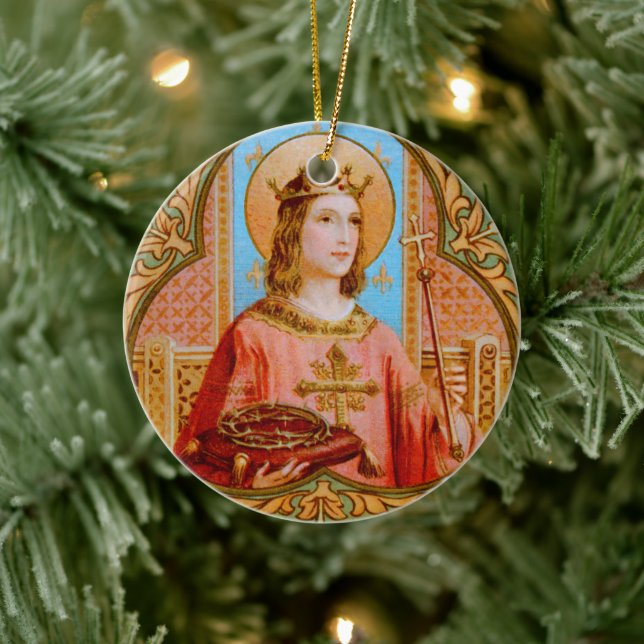 St. Louis IX the King (BK 004) Ceramic Tree Decoration (Tree)