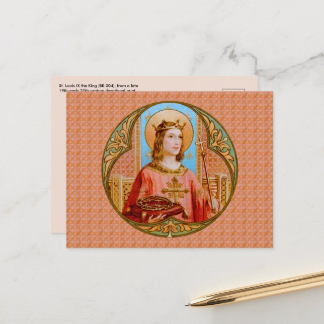 St. Louis IX the King (BK 004) Postcard (Front/Back In Situ)