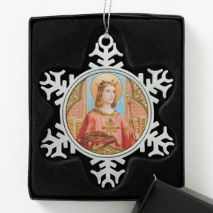 St. Louis IX the King (BK 004) Snowflake Pewter Christmas Ornament