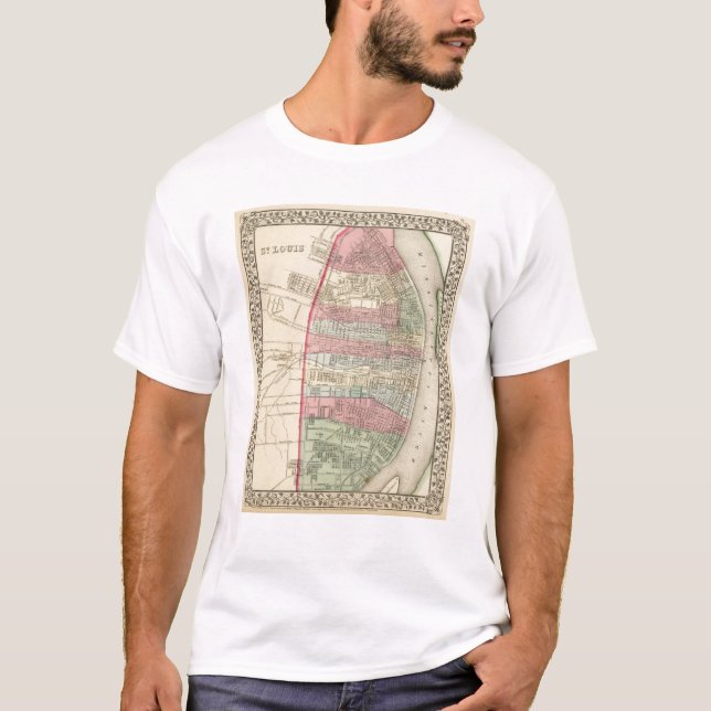 St Louis Map by Mitchell T-Shirt (Front)