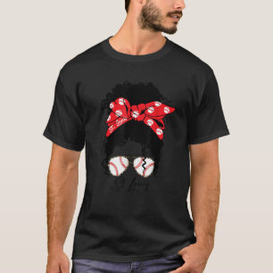 St Louis Messy Bun Baseball Fan Souvenir I Love St T-Shirt