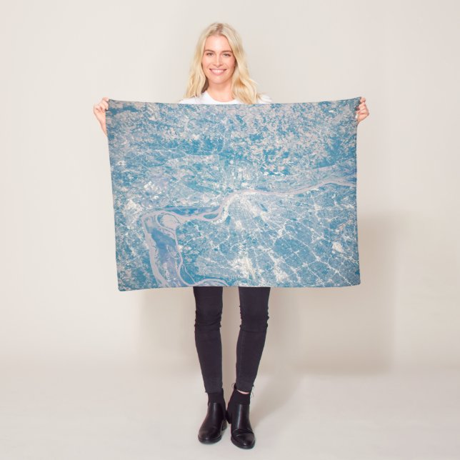 St. Louis, Missouri Along The Mississippi River. Fleece Blanket (In Situ)