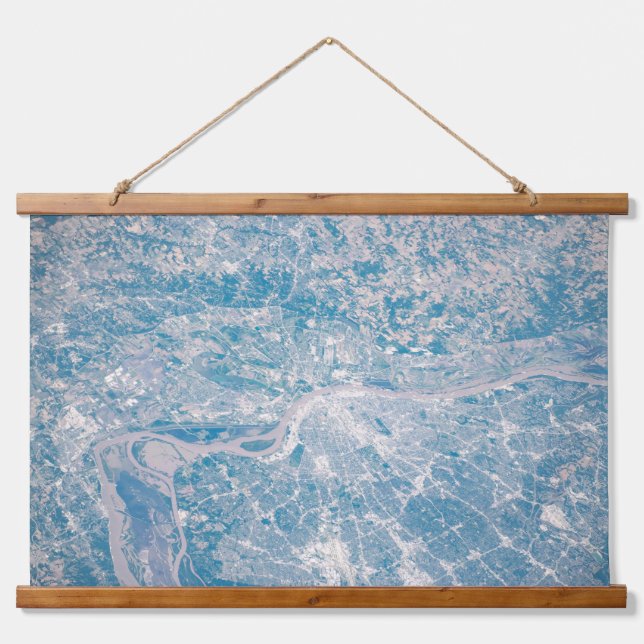 St. Louis, Missouri Along The Mississippi River. Hanging Tapestry (Front)