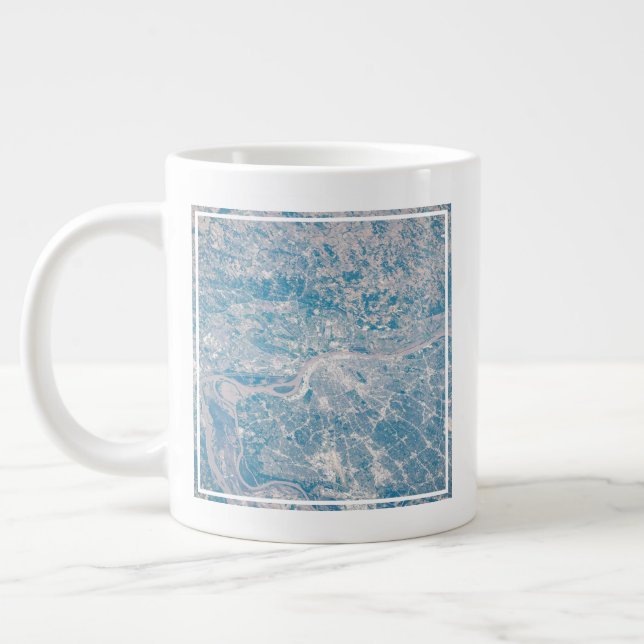St. Louis, Missouri Along The Mississippi River. Large Coffee Mug (Left)