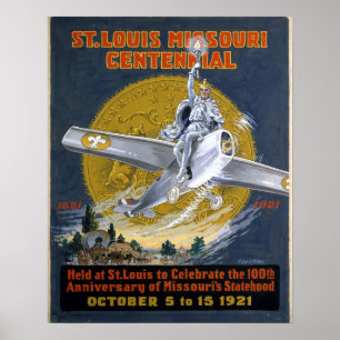 St. Louis Missouri Centennial 1921 Poster