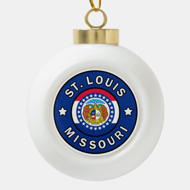 St. Louis Missouri Ceramic Ball Christmas Ornament (Front)