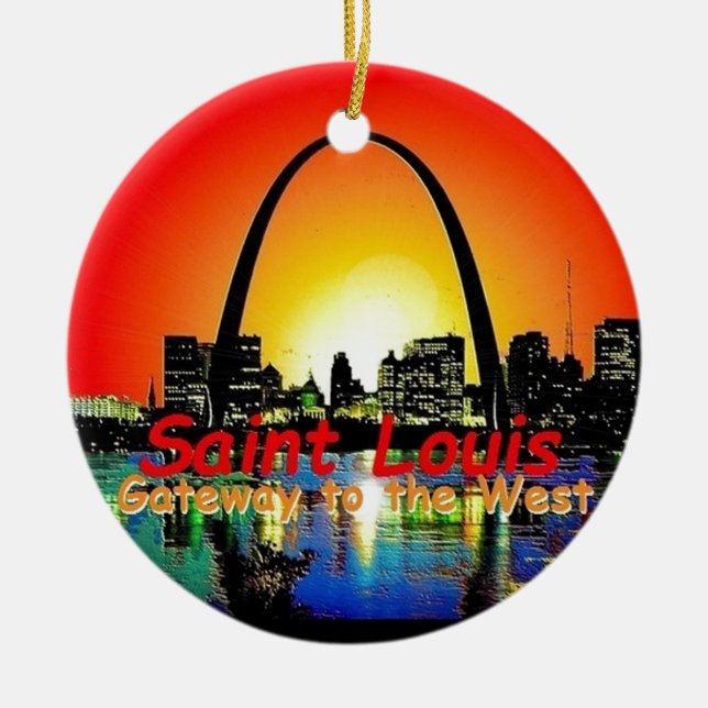 St. Louis Missouri Ceramic Tree Decoration (Front)