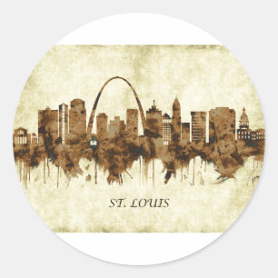 St. Louis Missouri Cityscape Classic Round Sticker